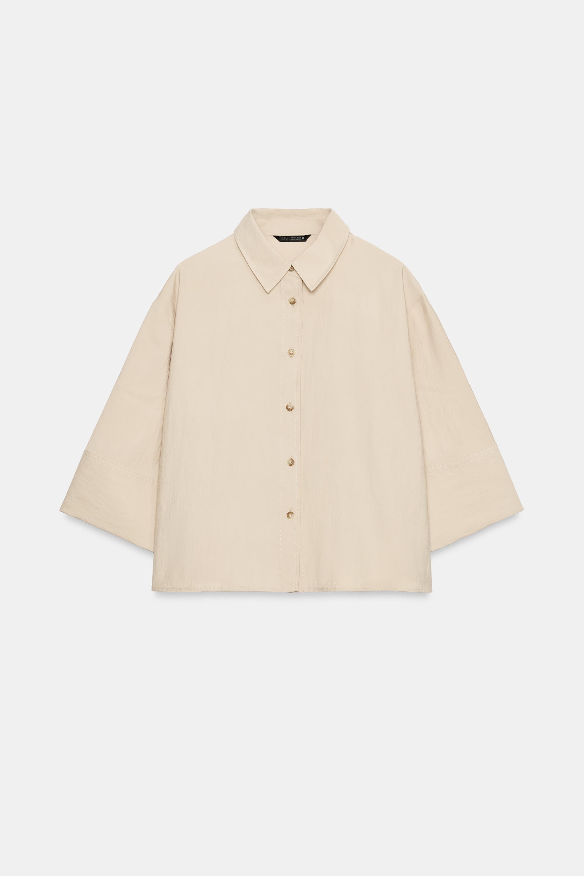 CROPPED WIDE SLEEVE SHIRT